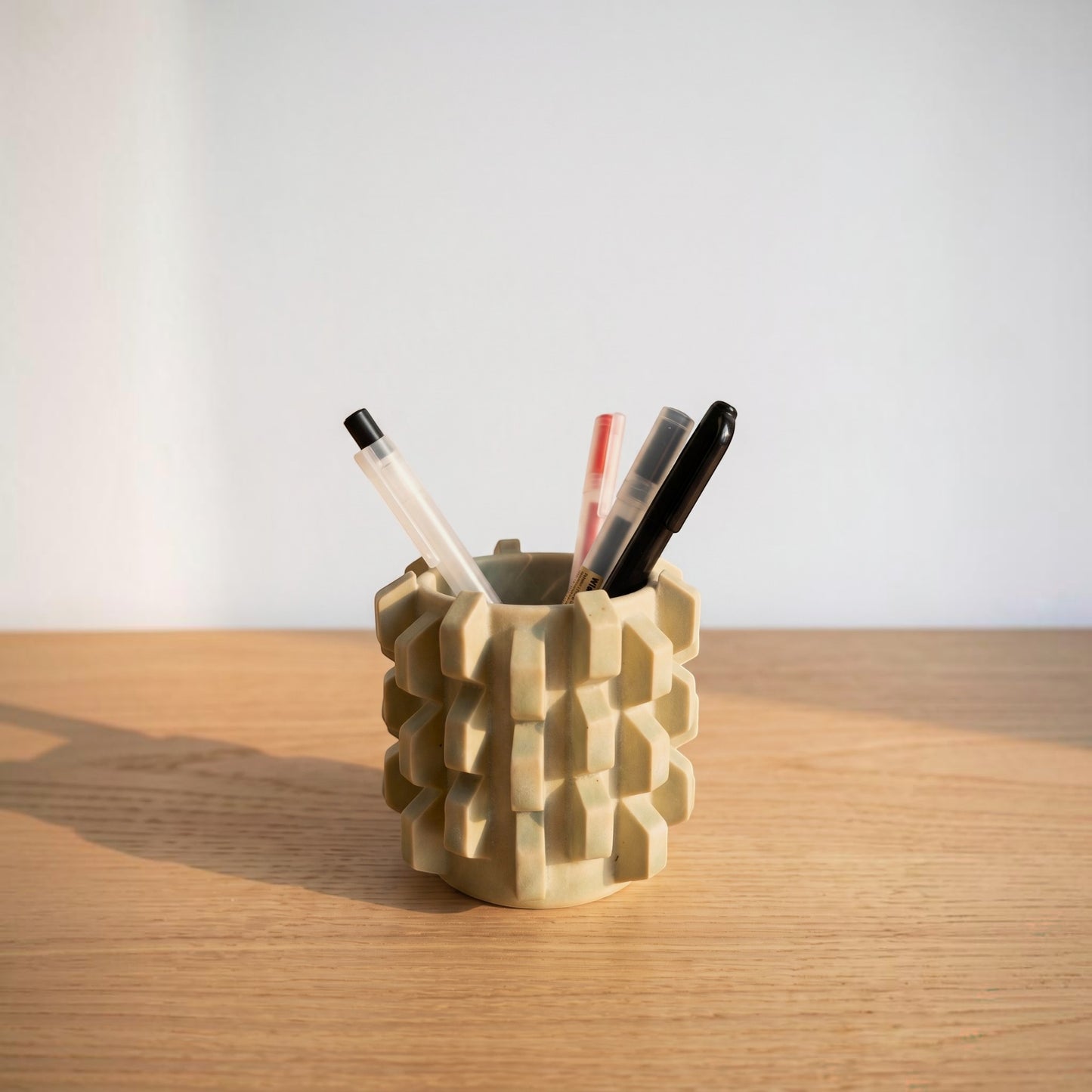 Brutalist Pen Holder - Light Green
