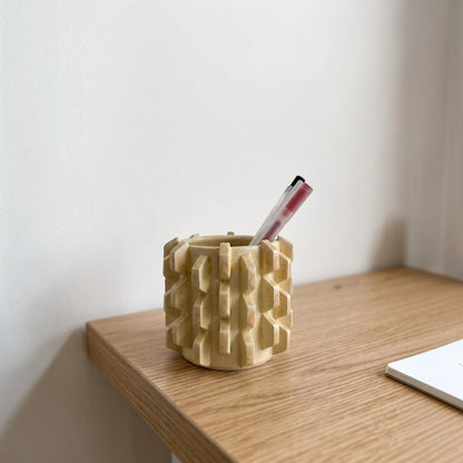Brutalist Pen Holder - Yellow